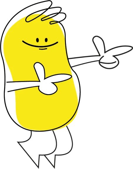 Personaje de IMJ señalando