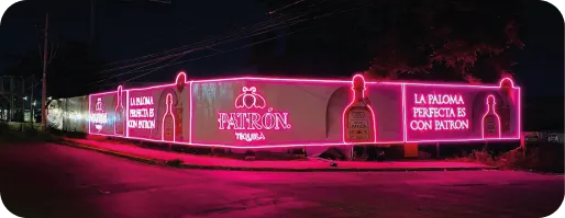 Anuncio con luces de neón