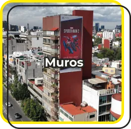 Icono amarillo con un texto: 'Muros'